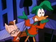 John Flansburgh and John Linnell as portrayed by Tiny Toon characters Hamton J. Pig and Plucky Duck