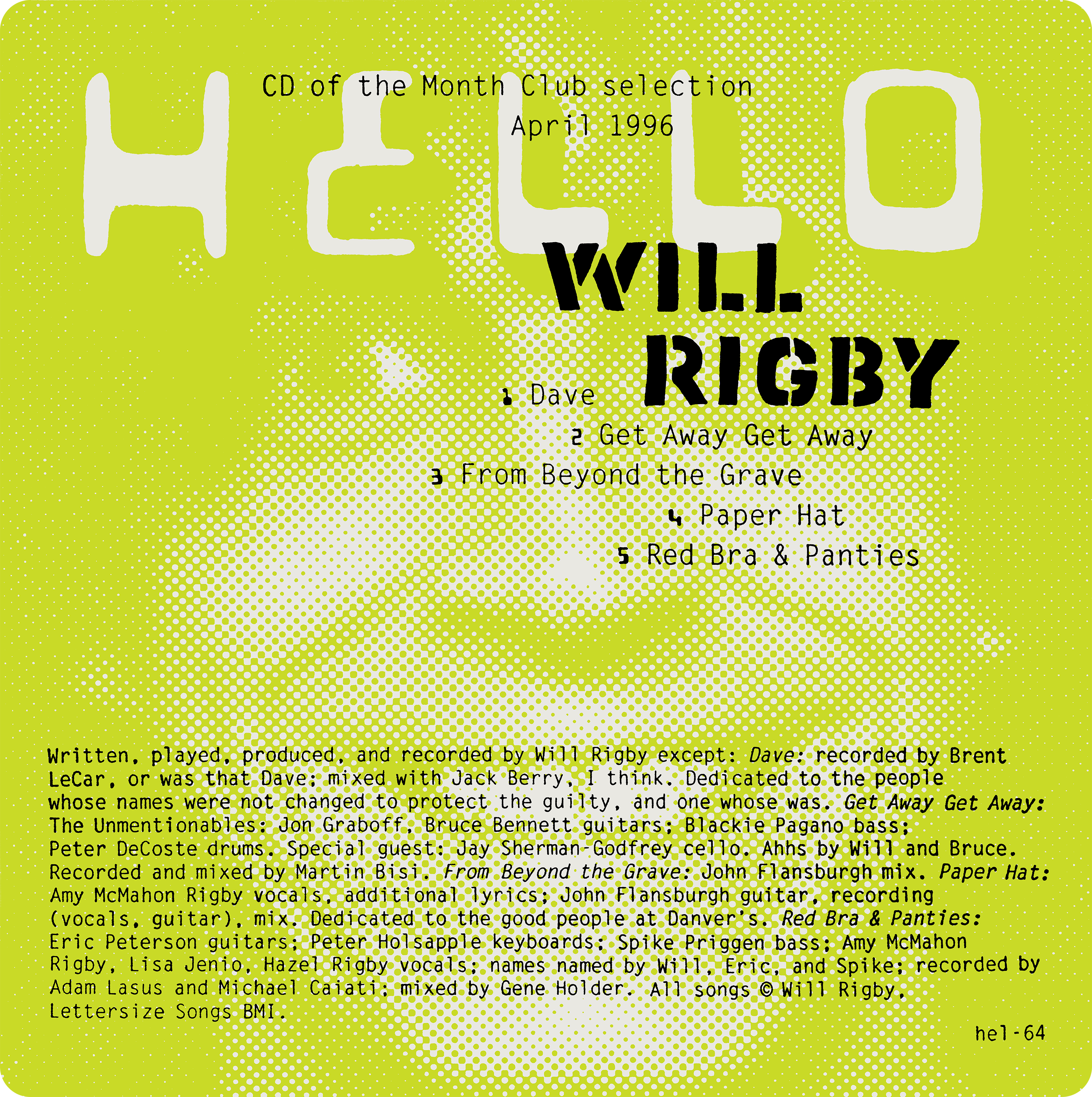 Will Rigby (EP) - TMBW: The They Might Be Giants Knowledge Base